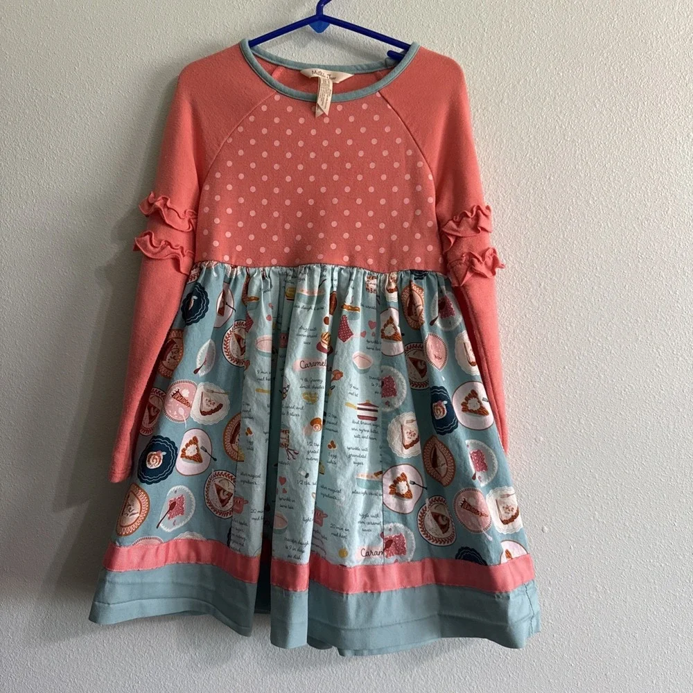 Matilda Jane (Wonderment) Sweetie Pie Dress  Girls Size 6  Pie Baking Pink